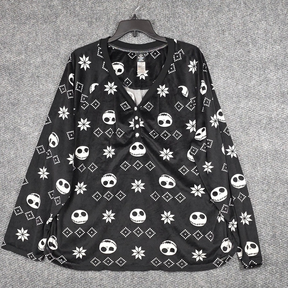 Disney Womens 3X Nightmare Before Christmas Sleep Shirt Black Jack Skellington